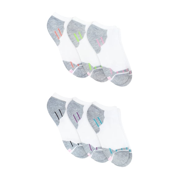 Hanes Comfort Fit Women's No-Show Socks, 6-Pairs Assorted White/Grey 5-9