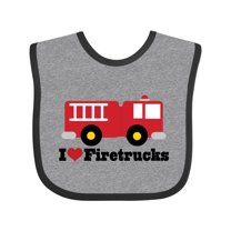 Inktastic I Heart Firetrucks Boys or Girls Baby Bib