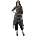 thumbnail image 1 of Moomaya Printed Traditional Clothing Womens Asymmetric Kurti Kurta With Pant Set, 1 of 6