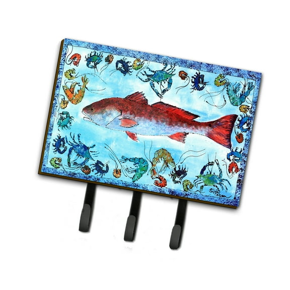 Carolines Treasures 8087TH68 Red Fish Leash or Key Holder Triple Hook multicolor