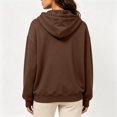 thumbnail image 4 of Women's Half Zip Oversized Drawstring Hoodie Casual Sweatshirt with Kangaroo Pocket XL, 4 of 5