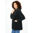 thumbnail image 3 of Woman Within Plus Size Pleat-Back Corduroy Jacket Long Oversized Barn Coat, 3 of 6