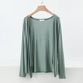 thumbnail image 2 of Womens Cardigans Women's Lightweight Summer Cardigan Long Sleeve Knit Soft Comfortable Loose Fit Casual Cover Up Outerwear Layer Solid Color V Neck Green XXL, 2 of 4