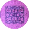 thumbnail image 1 of Ahgly Company Indoor Round Oriental Purple Traditional Area Rugs, 6' Round, 1 of 4