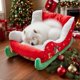 thumbnail image 2 of 2025 Christmas Sleigh Cat Bed Soft Plush Cozy Insulated Nest Holiday Themed Pet Bed, 2 of 5