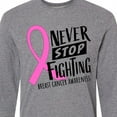 thumbnail image 4 of Inktastic Never Stop Fighting Breast Cancer Awareness Long Sleeve T-Shirt, 4 of 5