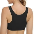 thumbnail image 3 of Rigardu Hot Sale!! Sports Bras for Women Padded 2025 Trendy No Underwire Lace Bras for Women Sponge Cup Front Closure Bras for Seniors Plus Size Full Coverage Bras No Wire Bras Black M, 3 of 5