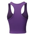 thumbnail image 3 of A2Y Women's Basic Cotton Casual Scoop Neck Cropped Racerback Tank Tops Purple S, 3 of 5