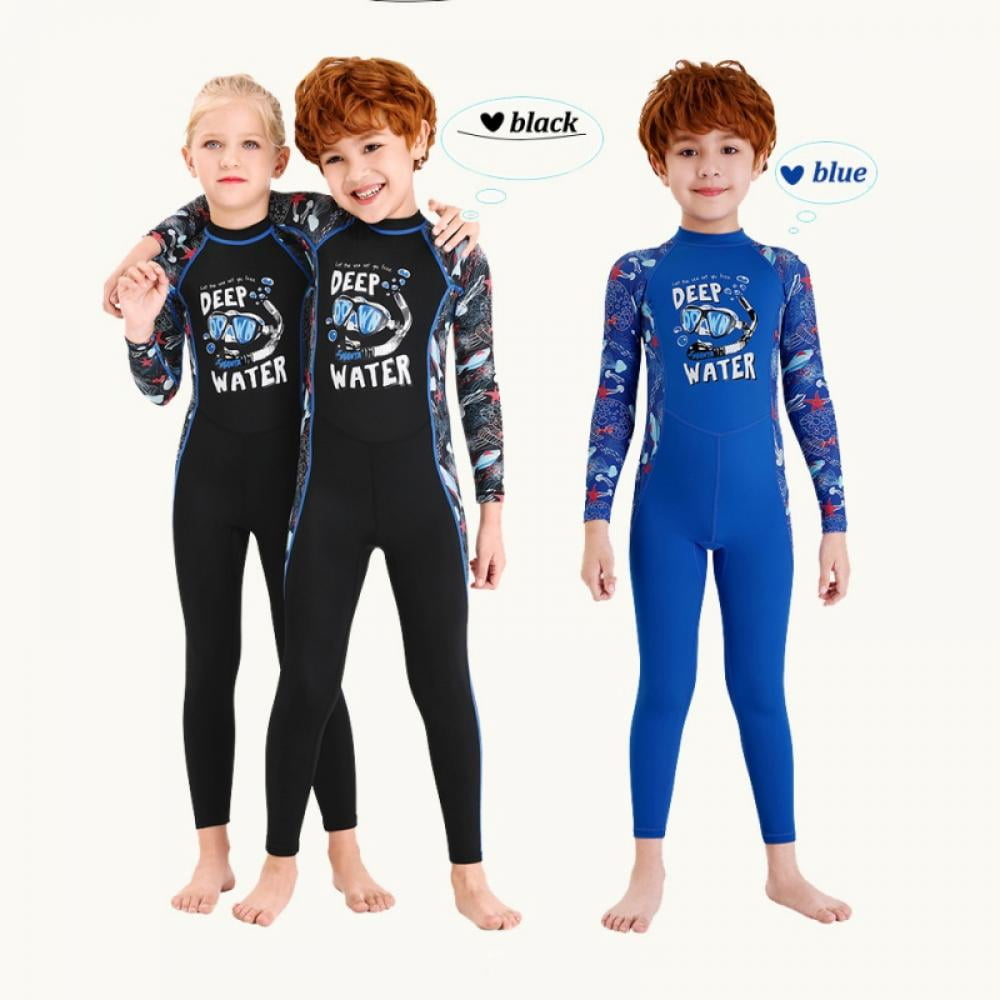 Kids Wetsuit for Boys Girls Toddlers Full Wetsuits Neoprene Long Sleeve One  Piece Swimsuits Keep Warm for Swimming Diving Surfing 