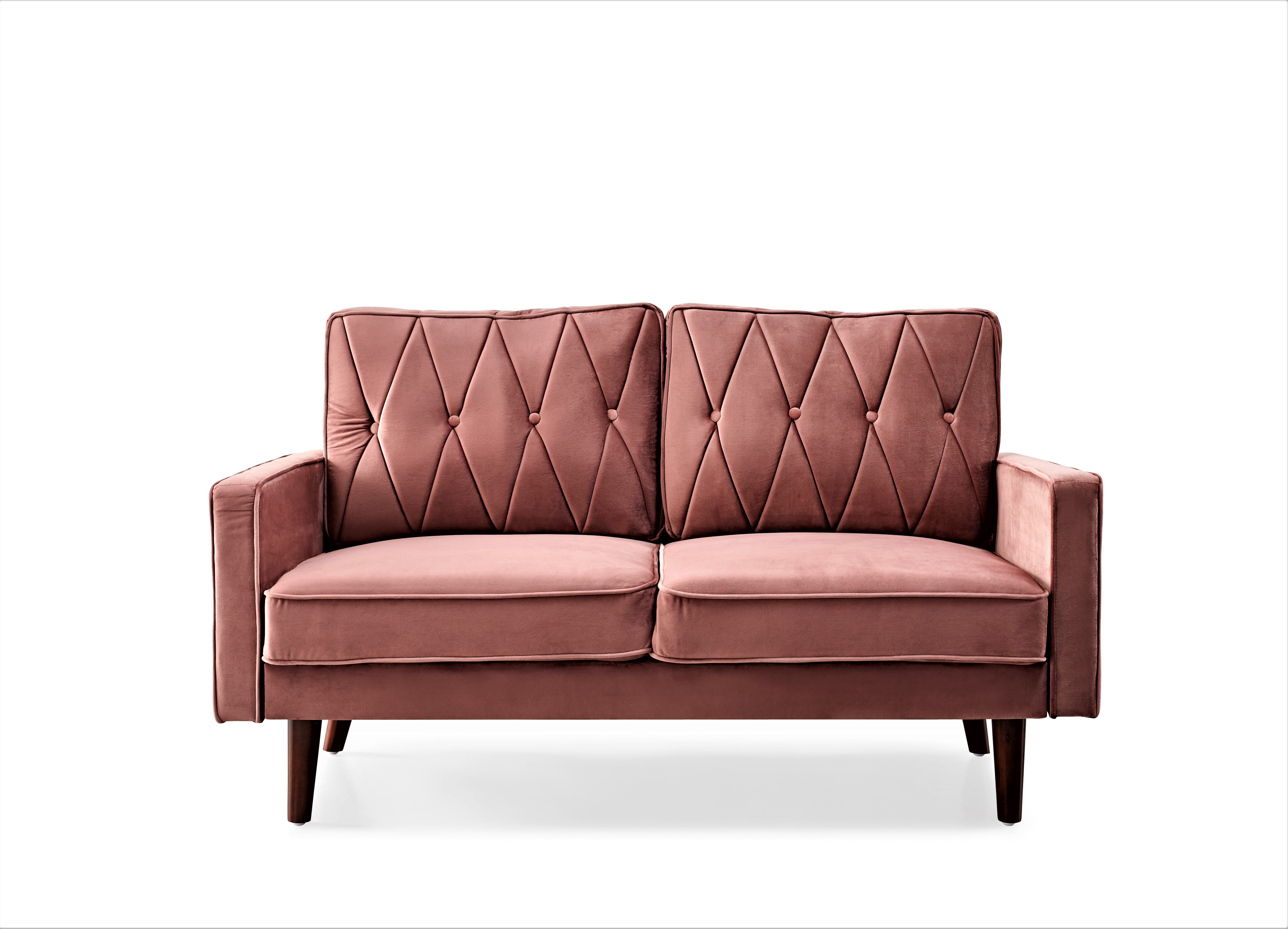 Uspridefurniture Feemster 57.5'' Velvet Square Arm loveseat,Pink