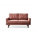 thumbnail image 2 of Uspridefurniture Feemster 57.5'' Velvet Square Arm loveseat,Pink, 2 of 5