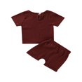 thumbnail image 2 of Pyjamas en Lin pour Bébé Garçon Fille T-Shirt Manches Courtes Hauts Shorts Pantalons Ensemble 2 Pcs Unisexe, 2 of 9