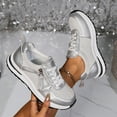 thumbnail image 3 of Women's Fashion Sneakers Tennis Shoes Women Platform Casual Breathable Walking Shoes Clearance Sale, 3 of 6