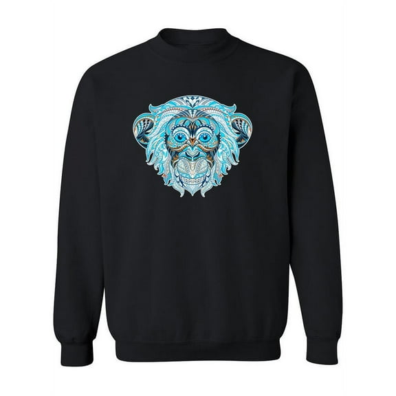 Ethnic Blue Monkey Sweatshirt Women -Image by Shutterstock, Female x-Large