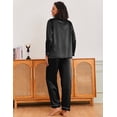thumbnail image 4 of Ekouaer Silk Pajamas for Women Classic Button Down Satin Pajama Sets Long Sleeve Lounge Set, 4 of 6