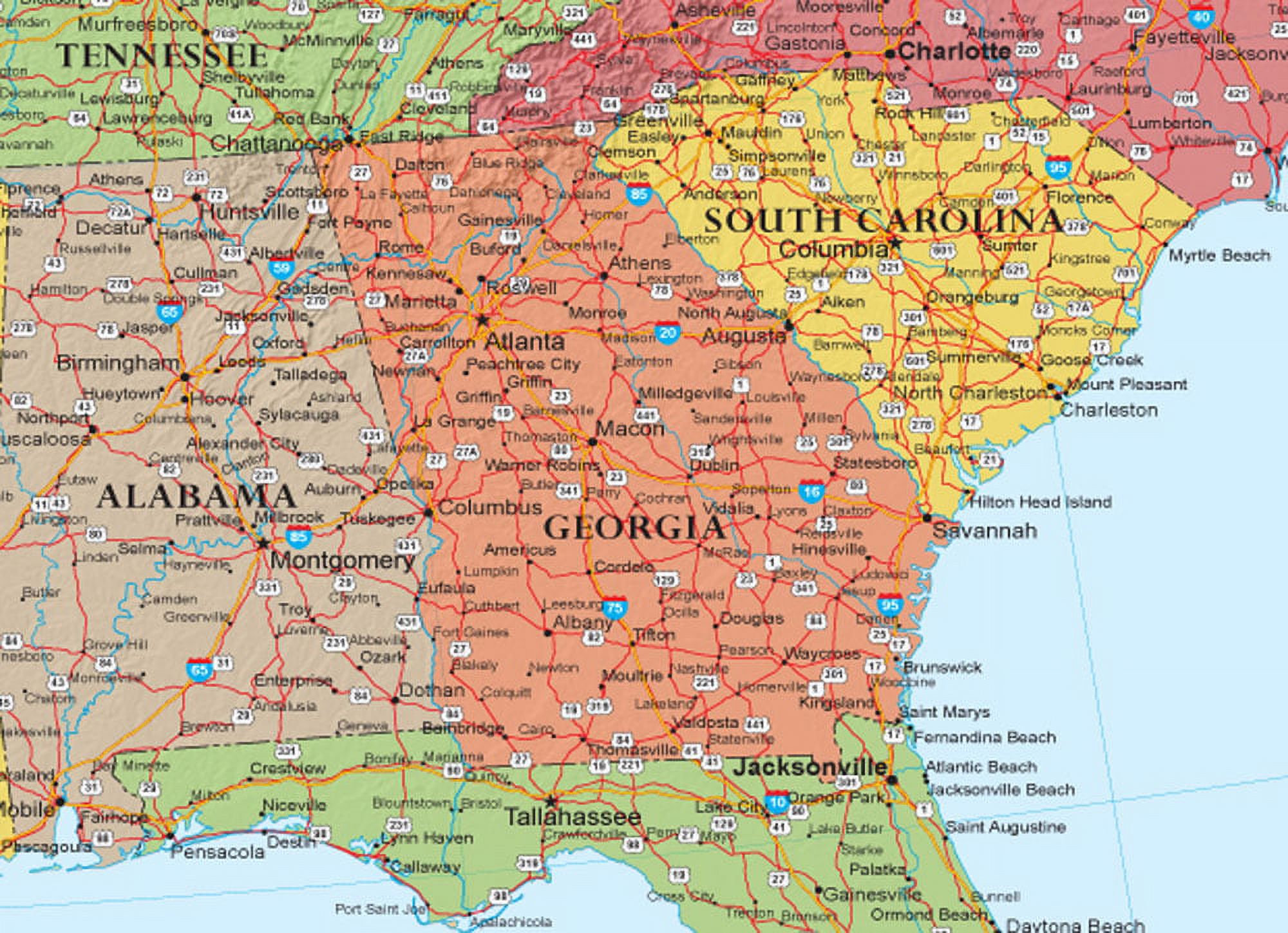 48x78 Huge United States, USA Classic Elite Wall Map Laminated - image 4 of 4