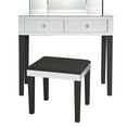thumbnail image 2 of Quenby Black Vanity Table with Stool - Mirrored 2-Drawer, 2 of 7