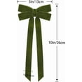 thumbnail image 2 of TETOU 12Pcs Green Velvet Ribbon Christmas Bows Decorations,5x10 Inch Xmas Bows Ornaments for Christmas Tree Home Party Staircase Door Wreath Garland Holiday Decor, 2 of 6