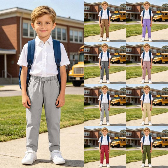 8-9 Years Child Boys Cargo Pant School Pants Sweatpants School Pants Fall Winter Pants Boys' Sweatpants for Kids School Sports Running Pants Brown Pants
