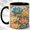Black, variant on Lotus Floral Accent Mug, 11oz Ceramic Coffee Cup for Flower Lovers