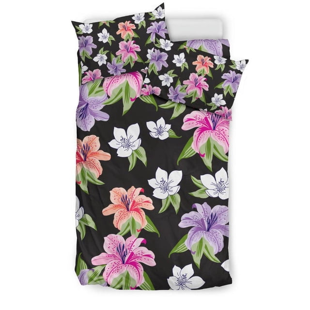 Juego de cama Ly02 con estampado de lirios