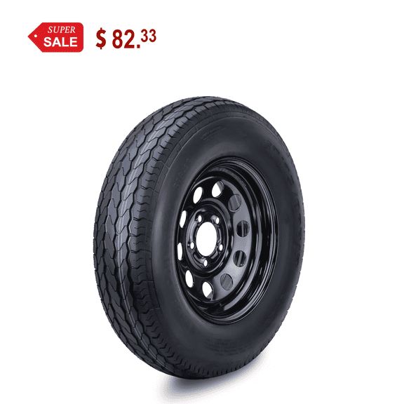Free Country Trailer Tire Wheel Assembly ST175/80D13 6-Ply C 91L 5 Lug on 4.5" PCD Black Mod Rim