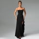 thumbnail image 5 of Vestido de Fiesta Ajustado Sin Mangas, , con Abertura Alta, Hombros Descubiertos y Fruncido para Mujer Negro L, 5 of 10