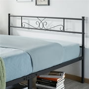 Renwick Jocelyn Modern Scroll Metal Platform Queen Bed, All Ages, Black