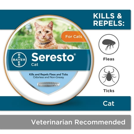 Seresto Flea and Tick Prevention Collar for Cats, 8 Month Flea and Tick