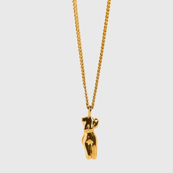 Women's Abstract Figure Pendant Necklace - Gold