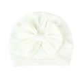thumbnail image 2 of THDHVS Baby Hat,Newborn HatsSolid Color Wheat Texture Baby Beanie with Bow Decor Soft Cotton Hair Accessory Hat for Infant Girls White Free Size, 2 of 3