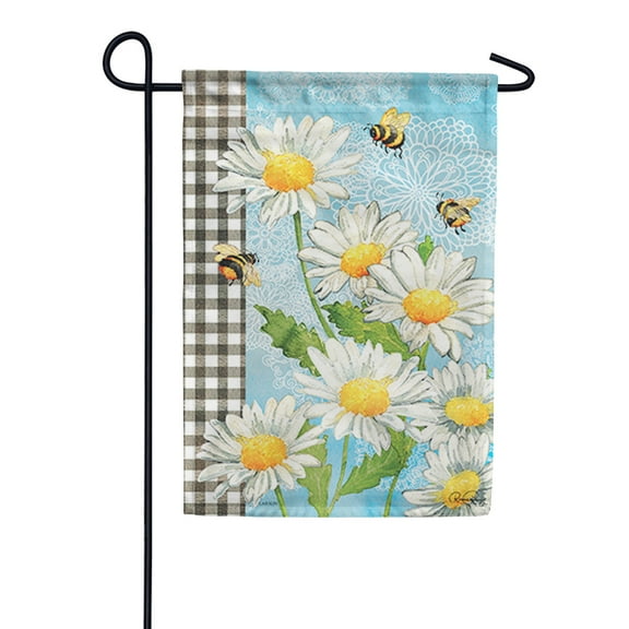 Carson Garden Flag - Bees & Daisies, Double Sided 12.5 x 18 inches