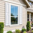 thumbnail image 3 of Barara King Window Shutters with Premium Board and Batten, Plantation Shutters with Squared Design and Easy Mount for Farmhouse, Home Office, Living Room, Bedroom, White(14"*59"), 3 of 8