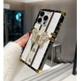 thumbnail image 3 of Case for iPhone 16 Pro,Glitter Kickstand Cute Luxury Bling Sparkly Rhinestone Butterfly Foldable Stand Elegant Shockproof Women Girl Phone Case for iPhone 16 Pro,6.3 inch 2024 (White), 3 of 13