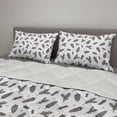 thumbnail image 2 of Earth Tones Comforter & Sham Bedding Set, Christmas Winter Theme with Pine Cones Snowflakes Spruce Tree, 3 pcs Duvet Set Microfiber Filling Quilt, 5 Sizes, Charcoal Grey White, by Ambesonne, 2 of 4