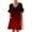Red, variant on Vetsdori Womens Short Sleeve Mini Dresses Summer Gradient Sundress Party V-Neck,Beach Black Tunic Pleated Dress for Junior Mujer