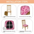 thumbnail image 4 of Pink Paisley and Floral Pattern Seat Covers for Dining Room Chairs Set Of 4,Stretch Printed Washable Chair Seat Cover with Elastic Ties and Button,Removable Waterproof Couch Cushion Covers, 4 of 6