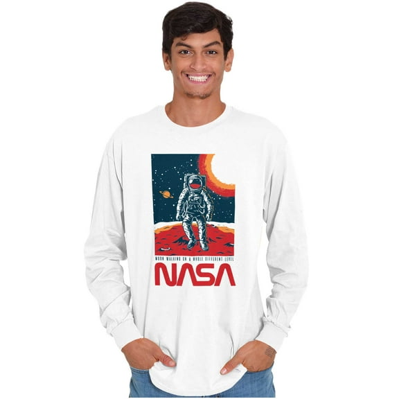 NASA Landed on the Moon Astronaut Long Sleeve TShirt Men Women Brisco Brands M