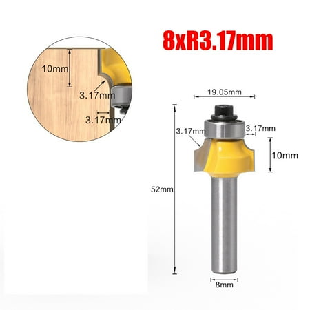 

8mm Corner Round Over Router Bit with Bearing Milling Cutter for Woodwork Tools