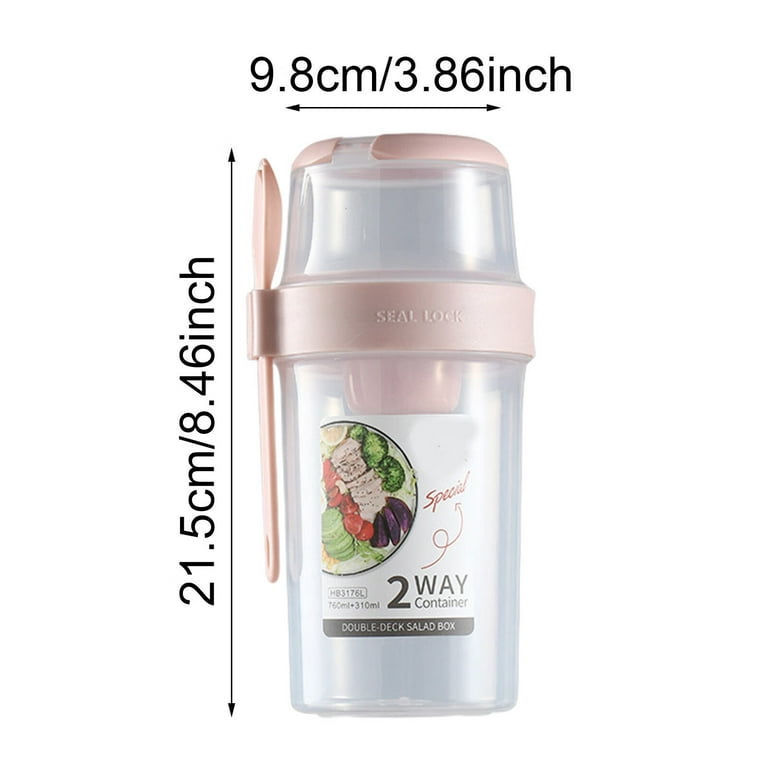 Yirtree cereal and milk container on the go Double layer hiking food  container snack cup camping and RV storage and organization to go cup for  crunch yogurt container 560/760ml 