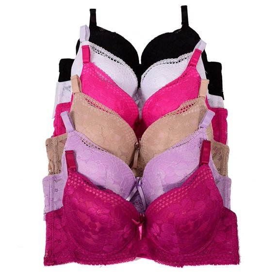 Iheyi 6 Pieces Plain Quality Padded Everyday Regular Bra B/C (40B)