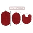 thumbnail image 2 of Home Weavers Double Ruffle Collection 100% Cotton Non-Slip Bathroom Rug Set Machine Washable Bathroom Rug-17"x24", Bath Rug- 21"x34", U Shaped Contour- 20"x20", Red Color 3 Piece Bath Rug set, 2 of 9