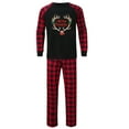 thumbnail image 3 of Odeerbi Christmas Pajamas for Family Holiday Plaid Long Sleeve Family Christmas Pajamas Matching Sets Dad Casual Plaid Print Tops Pants Set Two-Piece Sleepwear Xmas PJs Set Black, 3 of 6