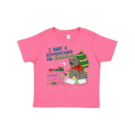 

Inktastic I Want a Hippopotamus for Christmas Gift Toddler Boy or Toddler Girl T-Shirt