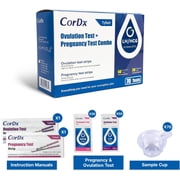 CorDx Ovulation Test + Pregnancy Test Combo Pack, 70 Tests - Quick & Accurate Home Testing Kit