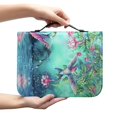 thumbnail image 2 of Xoenoiee Retro Floral Hummingbird Pattern Faux Leather Bible Cover for Men Boys Women Girls Christian Bible Case with Handle Carrying Book Case Protector Bible Tote Handbag Gifts, XL, 2 of 7