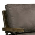 thumbnail image 2 of Benzara 57.25" Upholstered Transitional Faux Leather & Metal Loveseat in Brown, 2 of 4