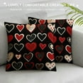 thumbnail image 3 of Nawypu  Valentine's Day Black Decorative Throw Pillow Covers, Red Love Hearts Grey Polka Dots Cushion Case Decor, Anniversary Wedding Holiday Farmhouse Home Decoration for Sofa, 3 of 5