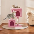 thumbnail image 3 of Yaheetech 33.5" Double Condo Plush Cat Tree with Scratching Posts, Pink, 3 of 7