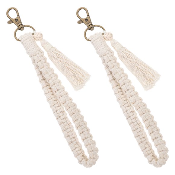 BESTYASH 2Ud Llavero Tejido Beige Para De Bolsos Y Llaves Y Elegante